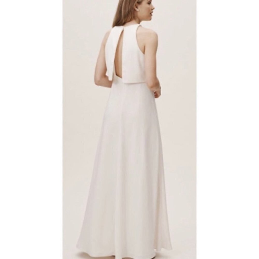 NWT Anthropologie BHLDN Jill Stuart Iva Crepe Maxi Dress Wedding Bridal Size 2 - Picture 16 of 17